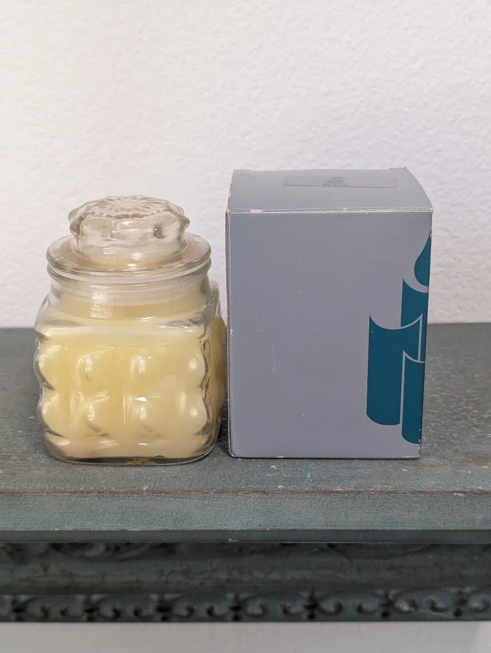 PartyLite Pineapple P1115 Bubble Jar Scented Wax Filled Candle 8 oz NEW w / Box